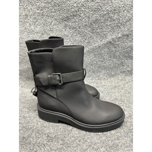 Vince Kaelyn Pull On Leather Waterproof Moto Ankle Boots Black 9.5 - Picture 4 of 6